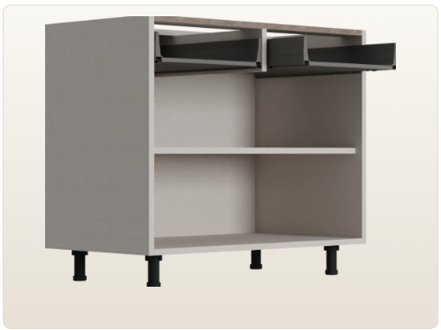 2 Door Unit with 2 Drawers Base