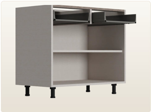 2 Door Unit with 2 Drawers