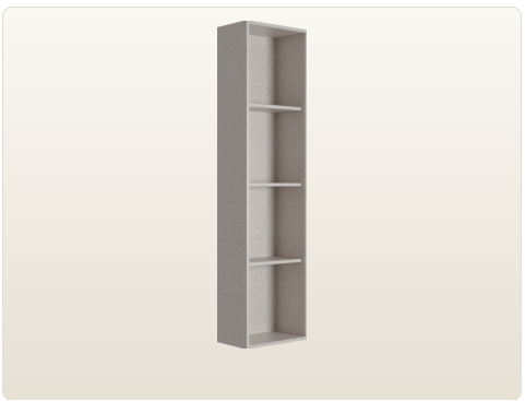 1 Door Dresser Unit 3 Shelves (Shallow) 01
