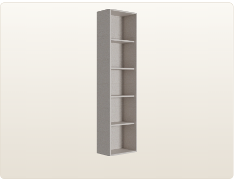 1 Door Dresser Unit 4 Shelves (Shallow)