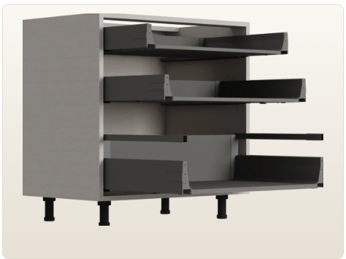 3 Tandem Drawers 4-4-8 Inch
